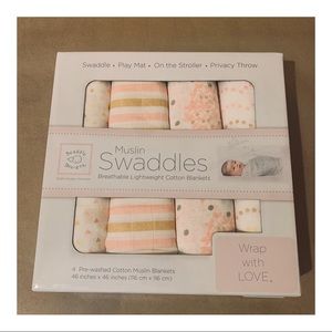 4 cotton muslin blanket/swaddles